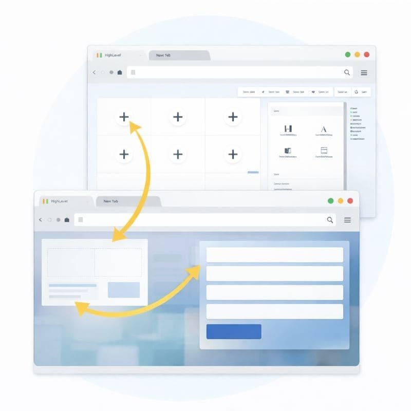 HighLevel Page-Builder zur Erstellung von Websites, Funnels, Landingpages und Formularen zur Lead-Gewinnung