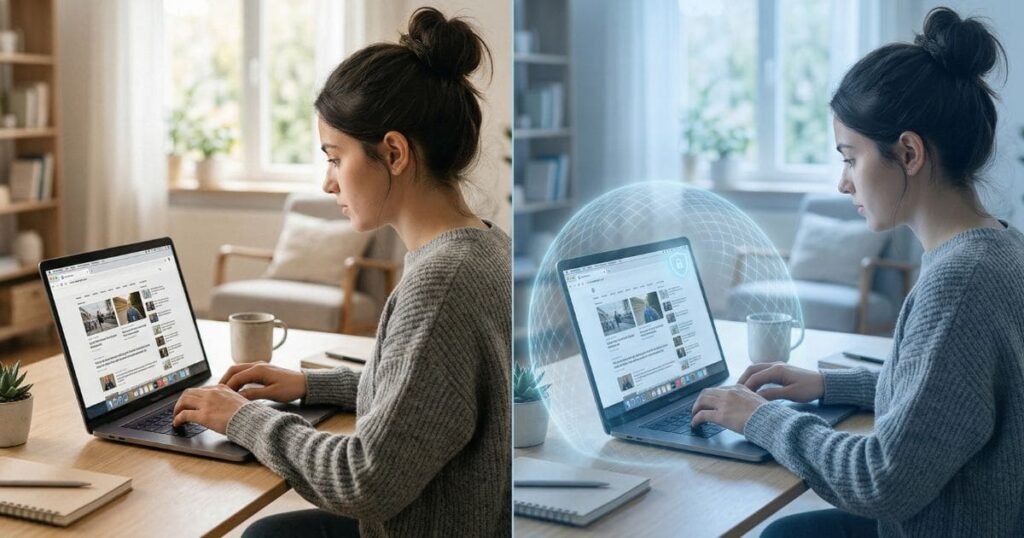 Ist ein kostenloses VPN sinnvoll? Unterschied zwischen ungeschützter und geschützter Internetverbindung